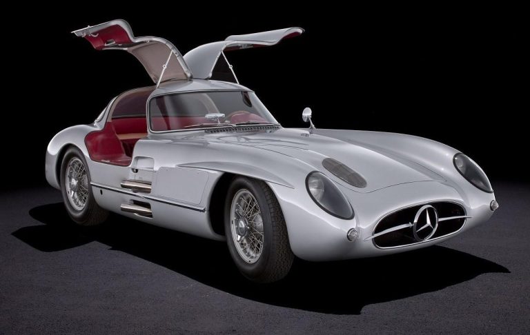 Classic Mercedes-Benz 300 SLR sports car with gullwing doors